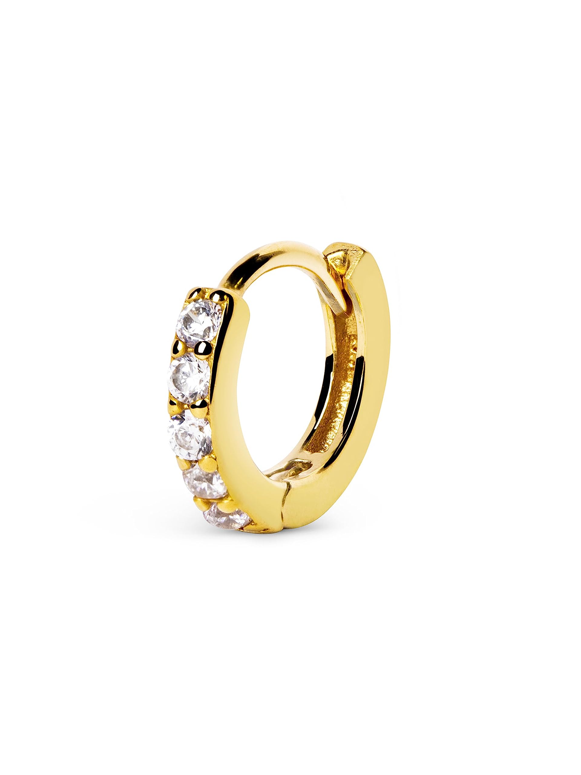 SINGULARU Pendiente Suelto Aro Cleo M - Pendiente en Plata de Ley 925 con Acabado Baño de Oro de 18 Kt. - Cierre Congo - Pendiente Suelto - Joyas para Mujer - Varios Acabados