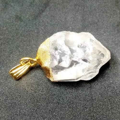 Mautik Sadiwala Natural Herkimer Diamond Crystal Pendant Certified 43ct Herkimer Diamond Crystal Pendant With Golden Chain Export Quality Certified Herkimer Diamond