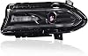 ANDPLAY Headlight Assembly Headlamp,Compatible with 2015-2021 Dodge Charger bumper Headlamp Left,Clear lens Black Housing Amber Reflector