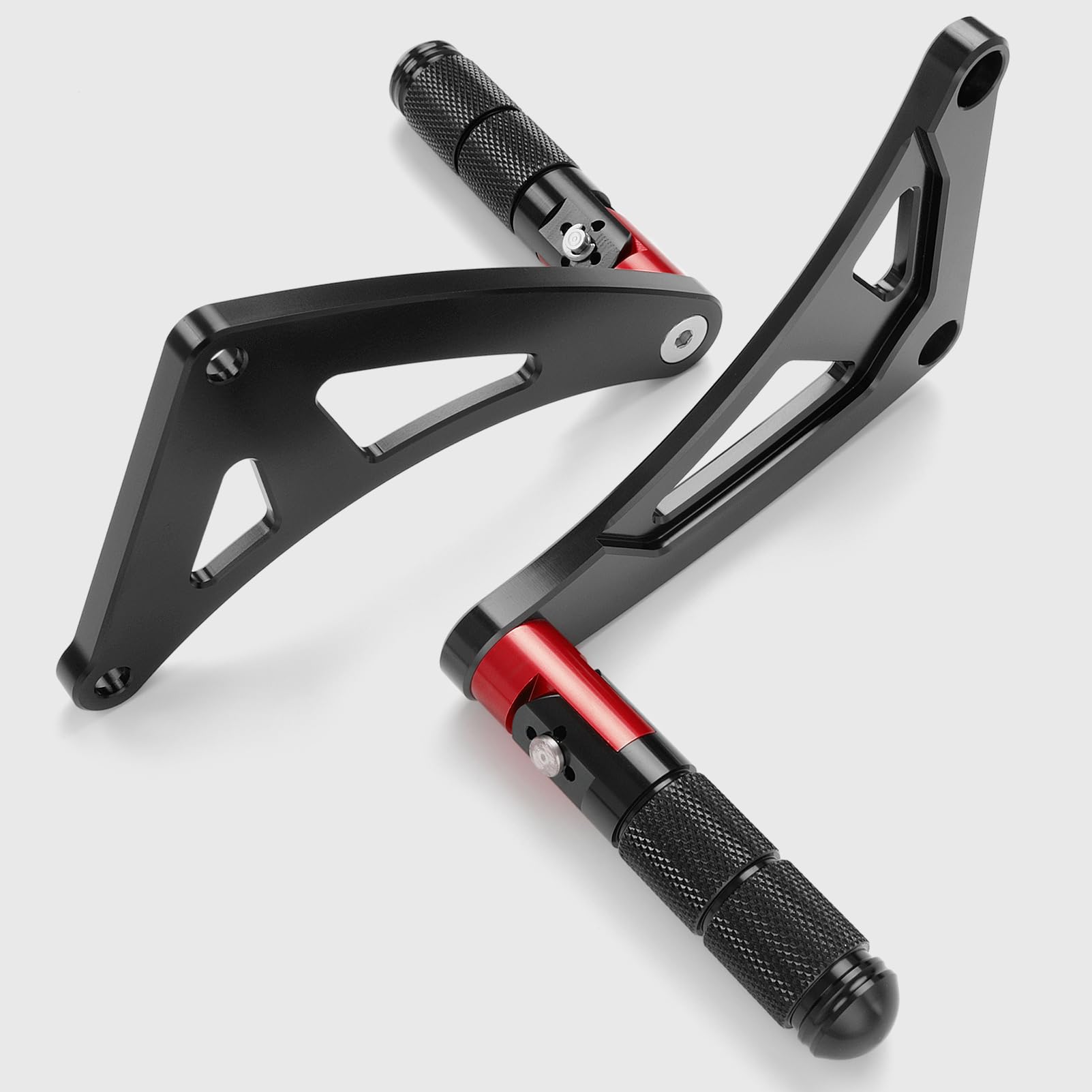 WOOGA Parte Del Motociclo In Alluminio di CNC Pedali Piegato Poggiapiedi Pedana adatta per Ho&nda Monkey 125 / Z125 Z 125 Accessori 2018-2025 (JB02/JB03) (Stile A - Rosso)