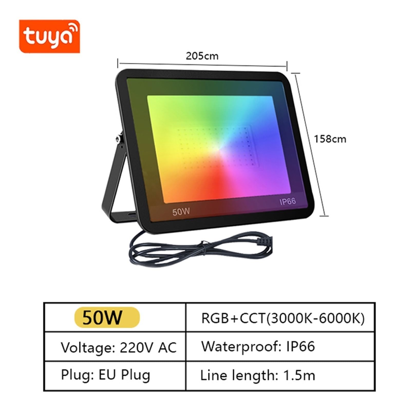 MINING Proiettori per esterni, Proiettore RGB Luci Natalizie Proiettore A Led For Esterni APP Controllo Vocale Illuminazione Esterna A Led For Giardino(50W)