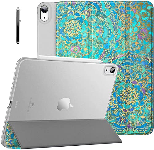 Robustrion Cover for iPad Air 5th Generation Cover / 4th Generation Smart Flip Case with Translucent Back – Shades of Blue