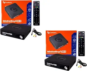 Kit 2x Receptor Digital Banda KU HD MídiaBox SE-2 Century – Canais Abertos via Satélite