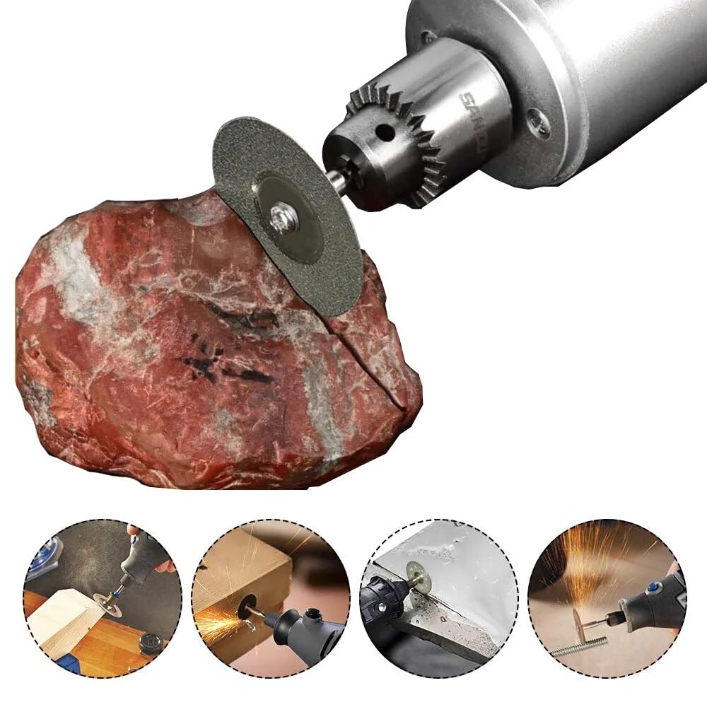 5/10 szt. Mini piła diamentowa zestaw kół tnących do narzędzi obrotowych-szybkie tarcze do cięcia i szlifowania z trzpieniem(22mm Without Holes 10 Pcs)
