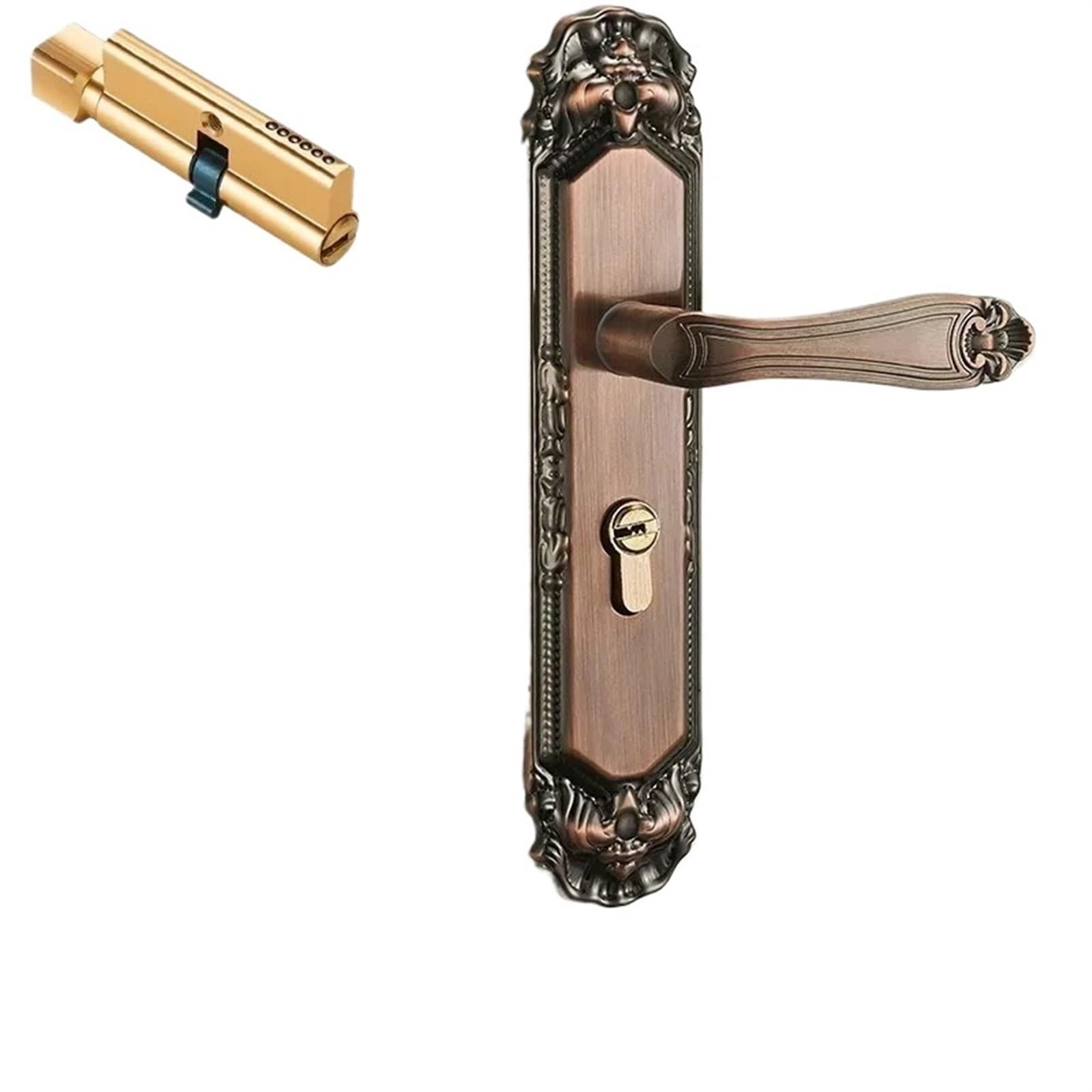 Yshiuol C Door Handles Vintage Mute Bedroom Door Handle Security Lock Split Silent Interior Furniture For Home And Office(C)