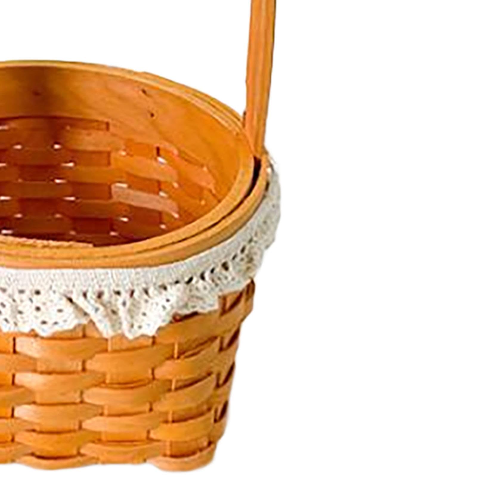 Cestino Intrecciato Con Manico - Decorazione Pasquale Rosa - Foto 2