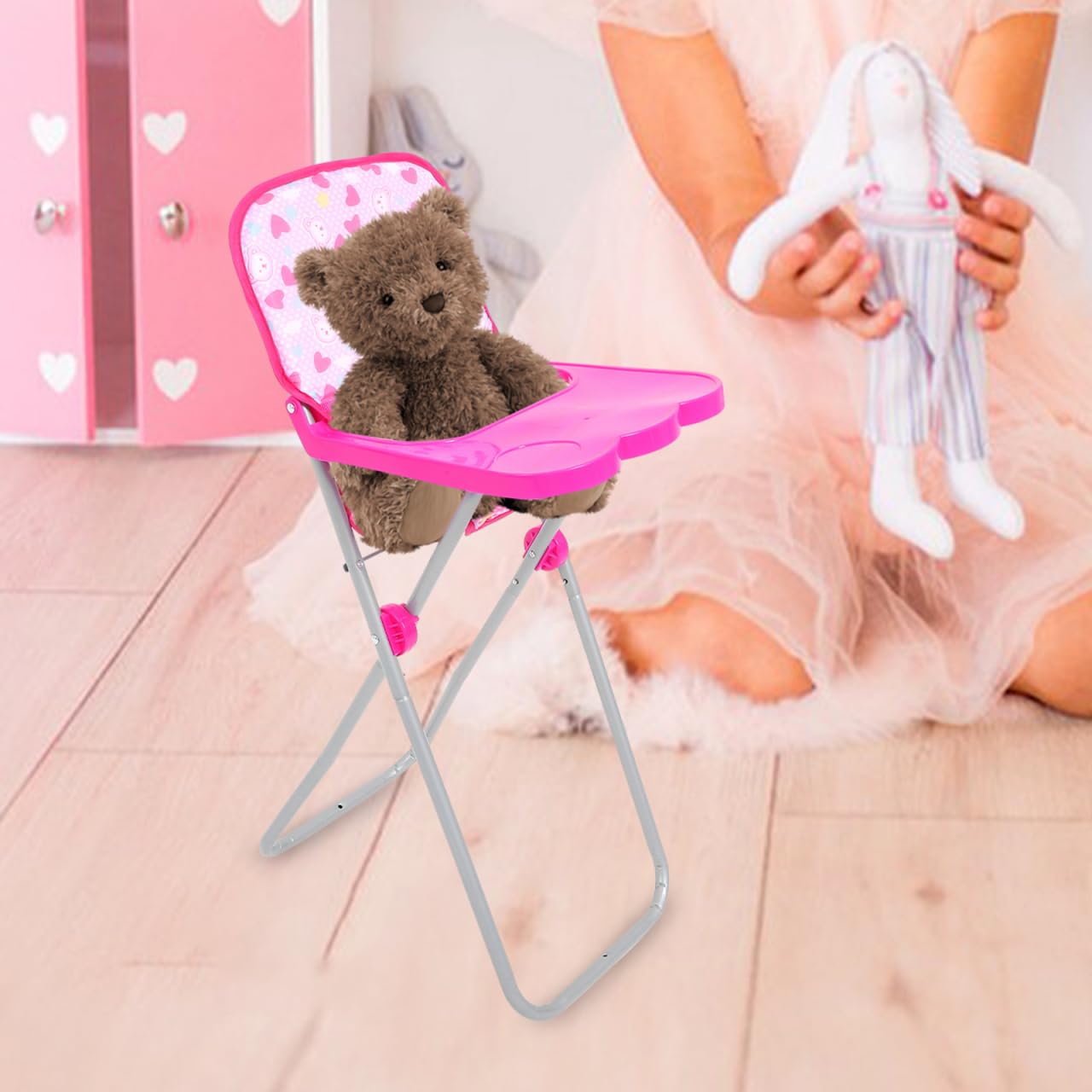 Toddmomy Trona para Muñecas Juguete Silla Alta Simulada Accesorio Ligero Y Portátil para Niñas para Juegos De rol Y Fiesta con Muñeca De 22.04 Pulgadas