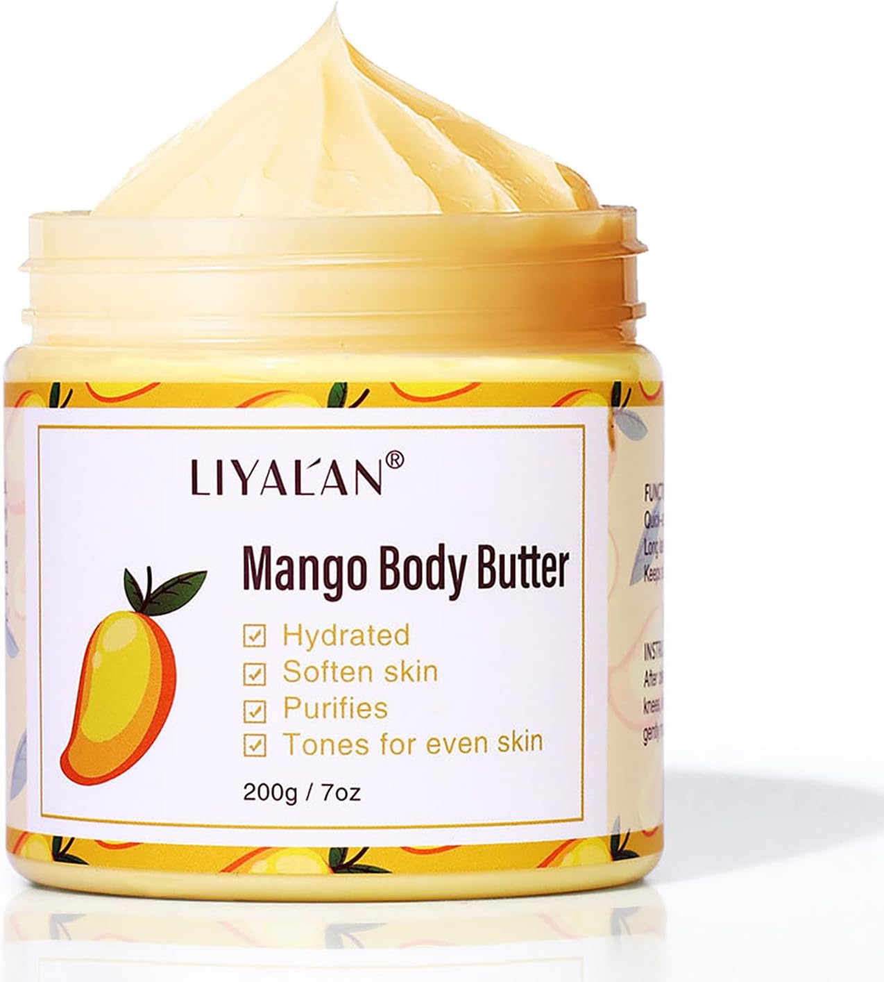 Mango Body Butter – Natural Mango Butter for Soften Skin and Even Skin Tone – Mango Butter Moisturiser for Rough, Dry Skin – Skin Care Body Creams for Women & Men – Moisturizing, Nourishing, Soothing