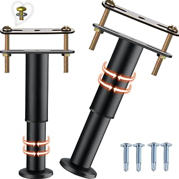 Adjustable Bed Frame Support Legs Bed Support Legs for King Queen Bed Slats Bed Frame Support Legs Adjustable Bed Frame Legs Replacement King Queen Size Bed Slat Support Legs for Bed Frame Center