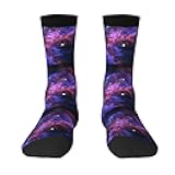 JBYJBX Universe Galaxy Star Space Print Crew Socks Unisex Socks Tall,Thick Long Socks Everyday Contrasting Colored Socks