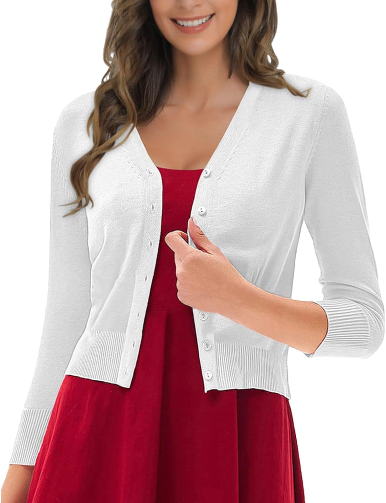 Women's Long Sleeve Open Front Cardigans Women's Solid Color Long Sleeved Knitted Sweater Cardigan Sweater Women's Spring and Autumn Short Thin of Large Size Jacket Kimono Cardigans for Women