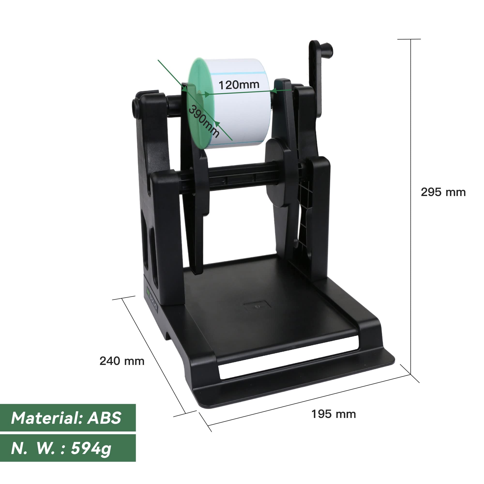 Image secondaire de Porte-étiquette manuel 2-en-1 U.S. Solid avec enrouleur