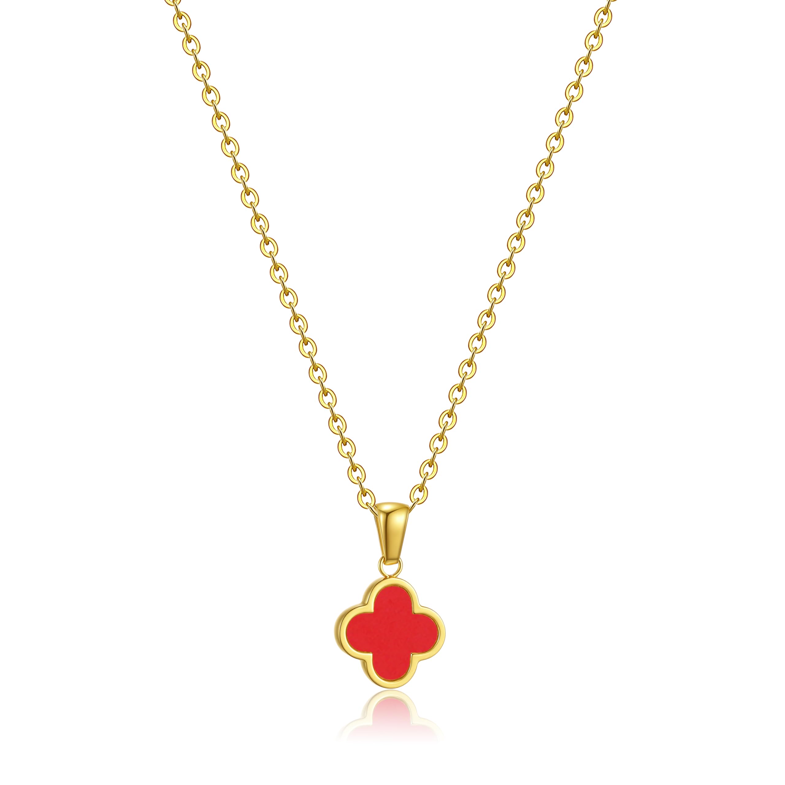 Clover Necklace for Women 18K Gold Plated Four Leaf Clover Pendant Necklaces Lucky Jewelry Gifts for Women
