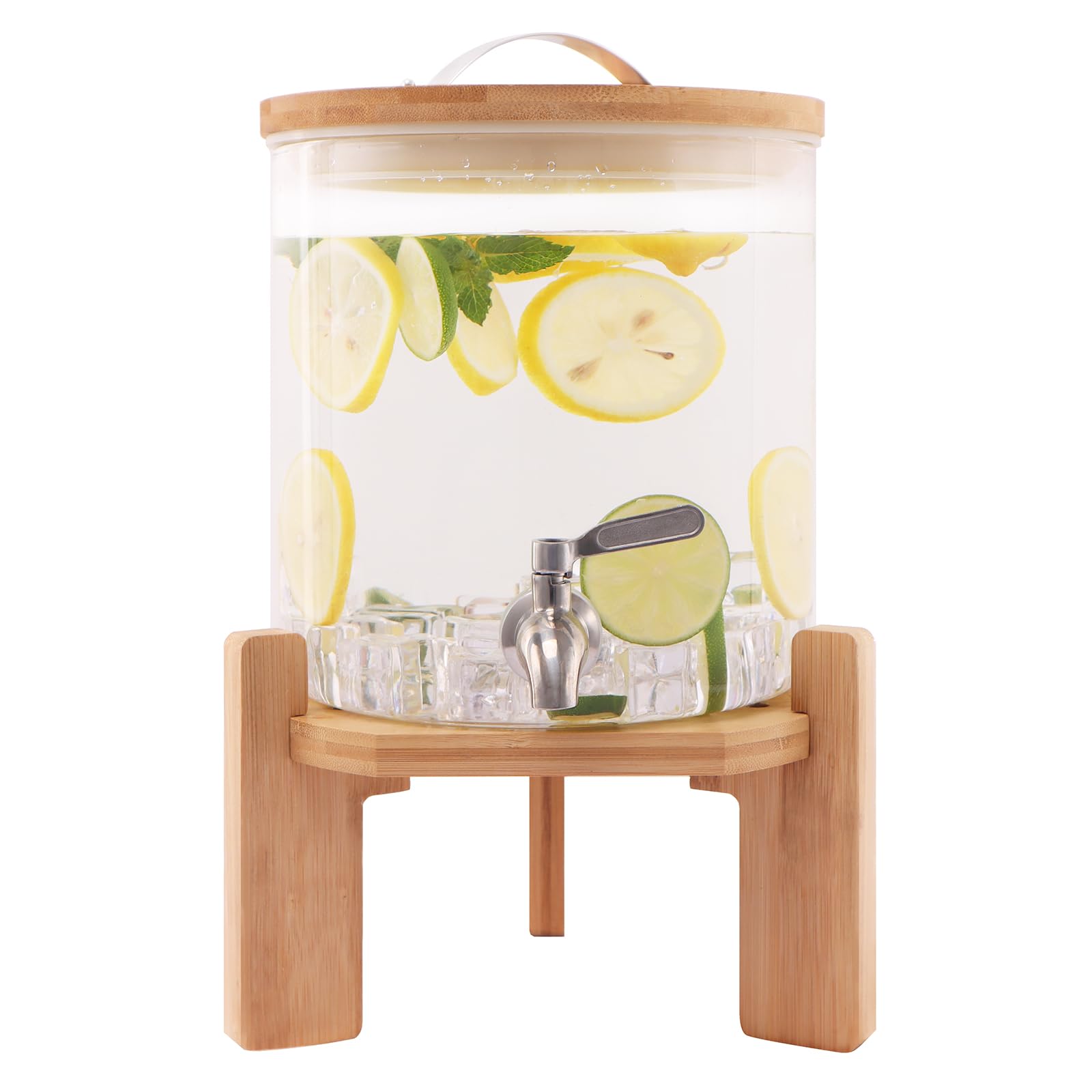 Drink Dispenser,6 litres Glass Water Dispenser with Stand,Beverage Dispenser,Drink Dispensers for Parties,Bars,Restaurants