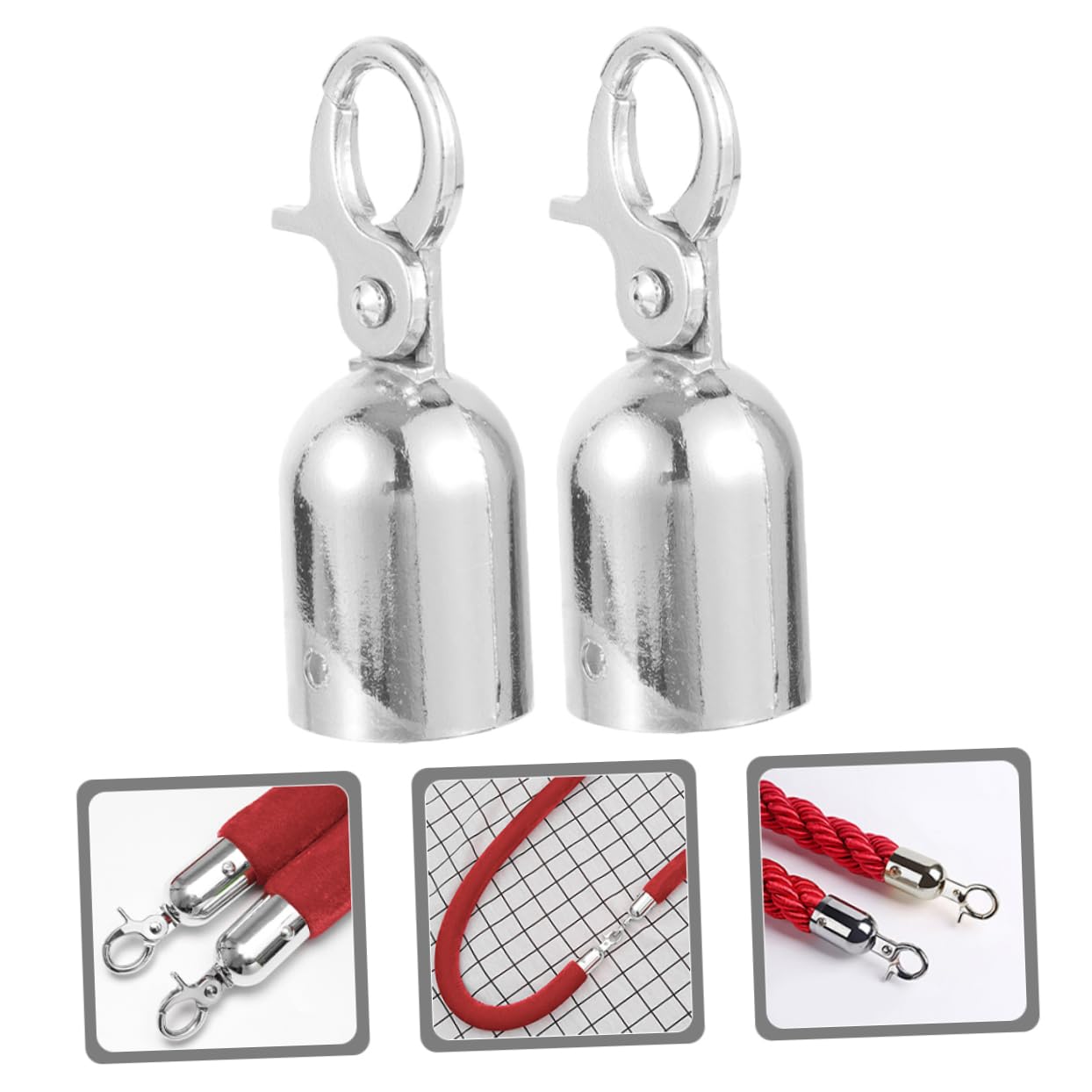 Yardenfun Aluminum Alloy Lanyard Hooks Versatile Rope End Caps Snap Design Easy Install for End Stopper