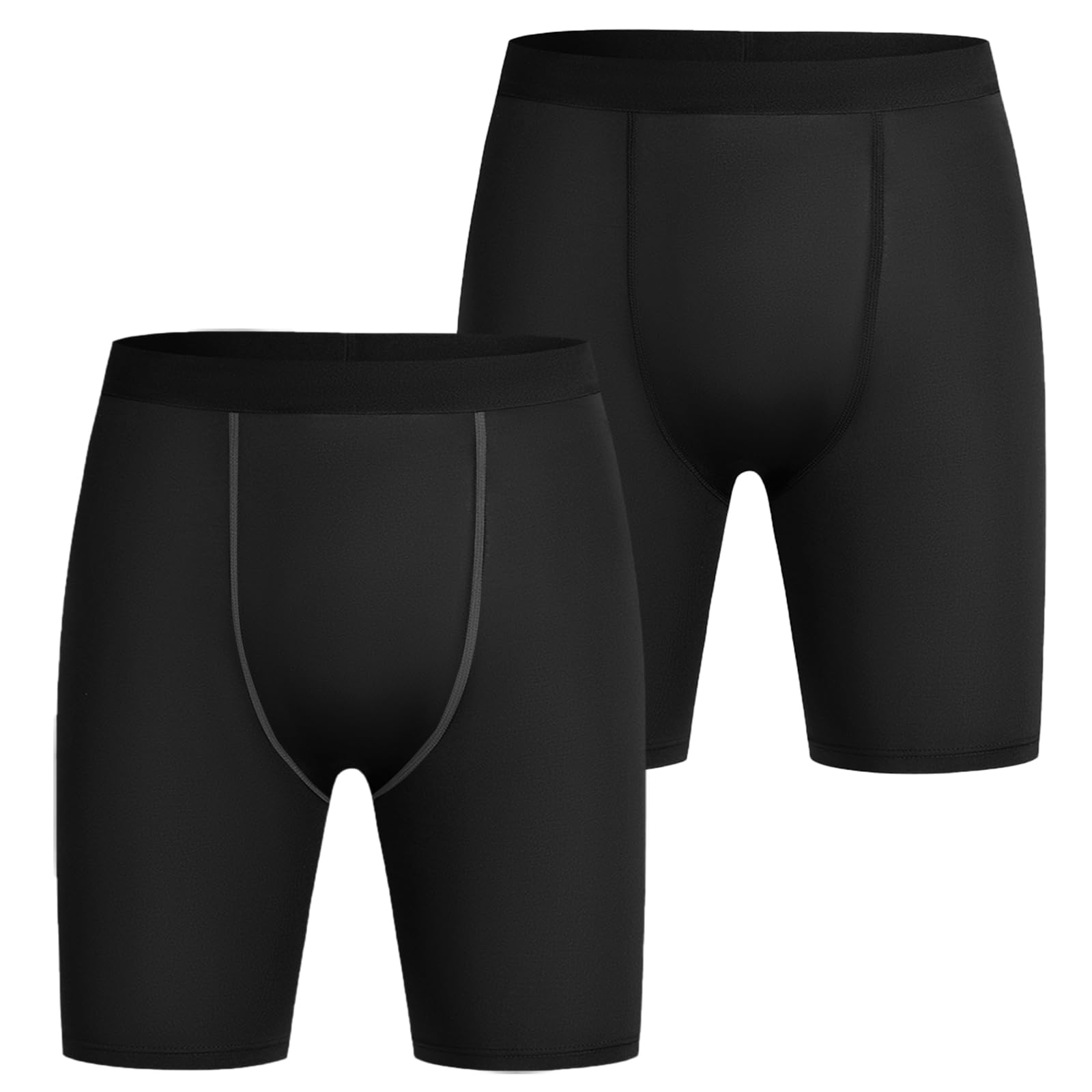 AUYAO Herren Kompressionsshorts, 2er Pack Schnelltrocknendes Base Layer Tights Sport Unterhosen Trainingsshorts für Enge Trockene und Atmungsaktive Radlerhose, Sportshorts Laufhose Sommer Kurze M-XL