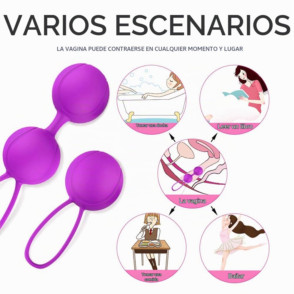 Bolas de China, Bola Pélvicas,Fortalece los Músculos Pélvicos y Previene la Incontinencia Urinaria,Entrenamiento Completo del Suelo Pélvico para Mujeres