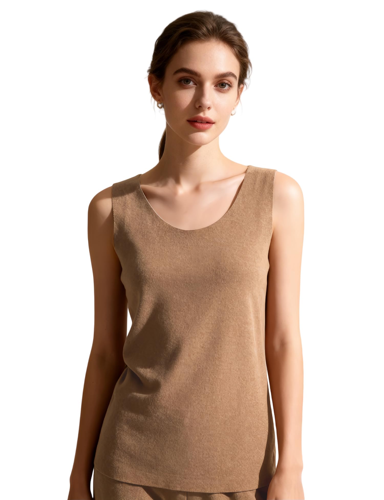 venzina Women's Seamless Thermal Vest Lightweight & Warm Sleeveless Base Layer Fleece-Lined Yet Non-Bulky Tank Top I Ultra Soft Layering for Winter Weather-picture-54