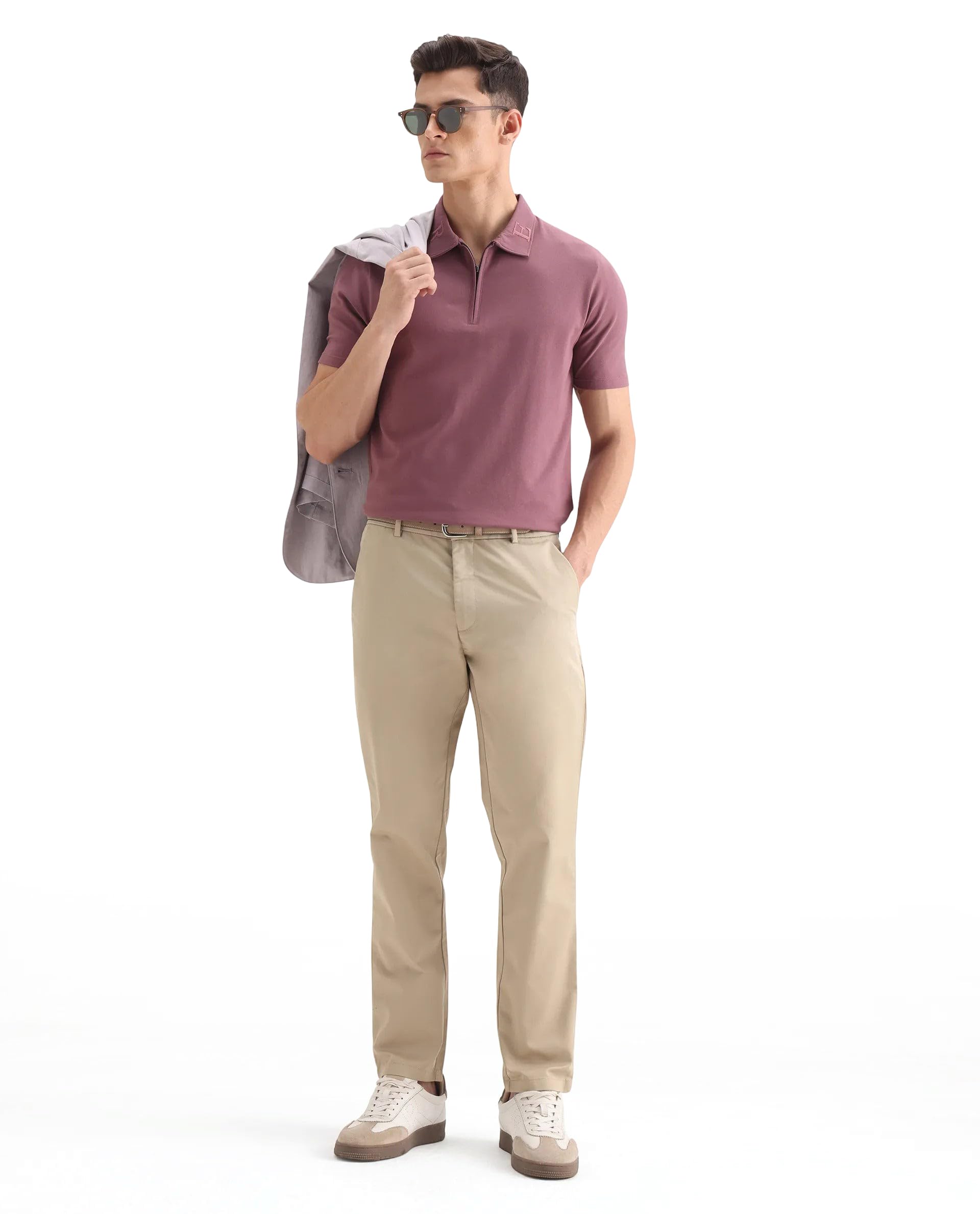 rare rabbit Men's Ebert Beige Cotton Plain Regular Fit Trouser-picture-10