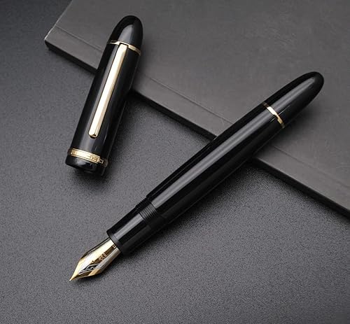 Miniatura 3 de JINHAO X159 Pluma estilográfica (Plumín extrafino 0.38mm, negro con clip dorado)