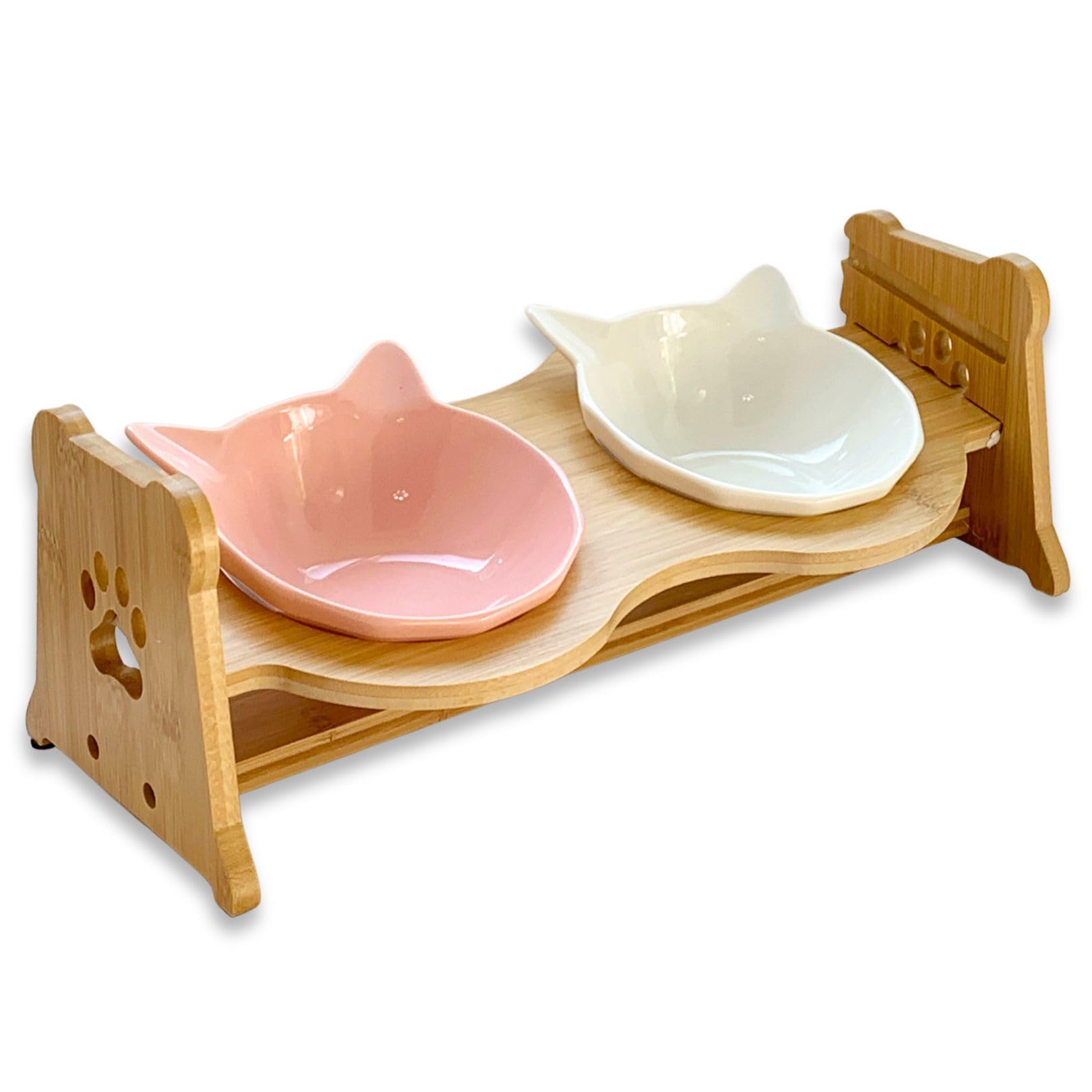 Amazon | cat mom 組み立て不要 猫 陶器 食器 スタンド付 4色展開