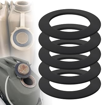 5Pack Jerry Can Gaskets Compatible with Scepter Military-Style Plastic Fuel Cans and Compatible with USMC Blitz Vintage Metal Gas Cans, Replacement Gasket for Screw-On Spouts and 5 Gallon Caps