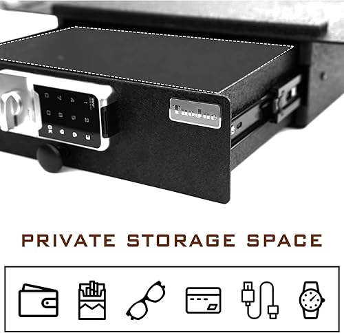 Miniatura 2 de Consola de almacenamiento para debajo del asiento, caja de seguridad compatible con Tesla Modelo Y 2021-2022 con bloqueo electrónico de número, caja