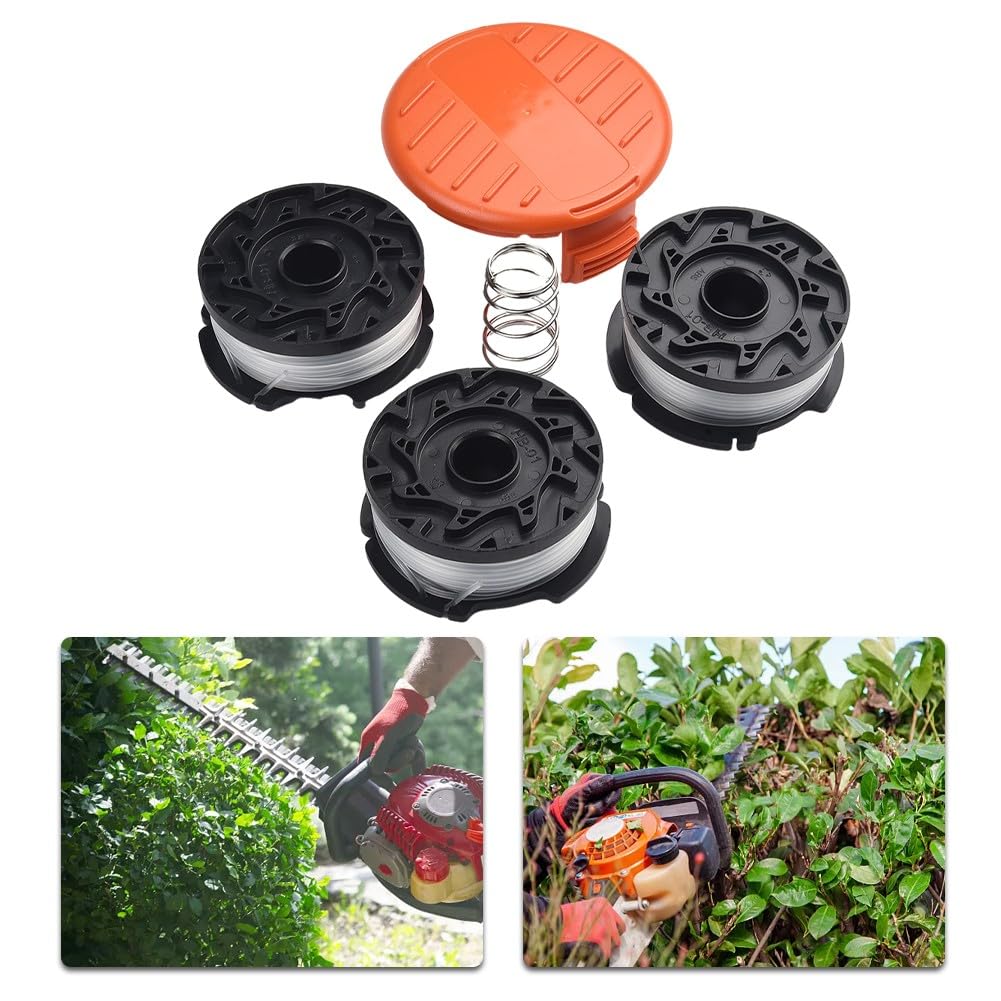 Juego de 3/6 bobinas de repuesto con hilo para Black &Decker AF-100 Eater, 0,065 pulgadas x 30 fu?, función de avance automático, compatible con desbrozadora GH400 GH500 GH600 GH900 CST1000 MTC220
