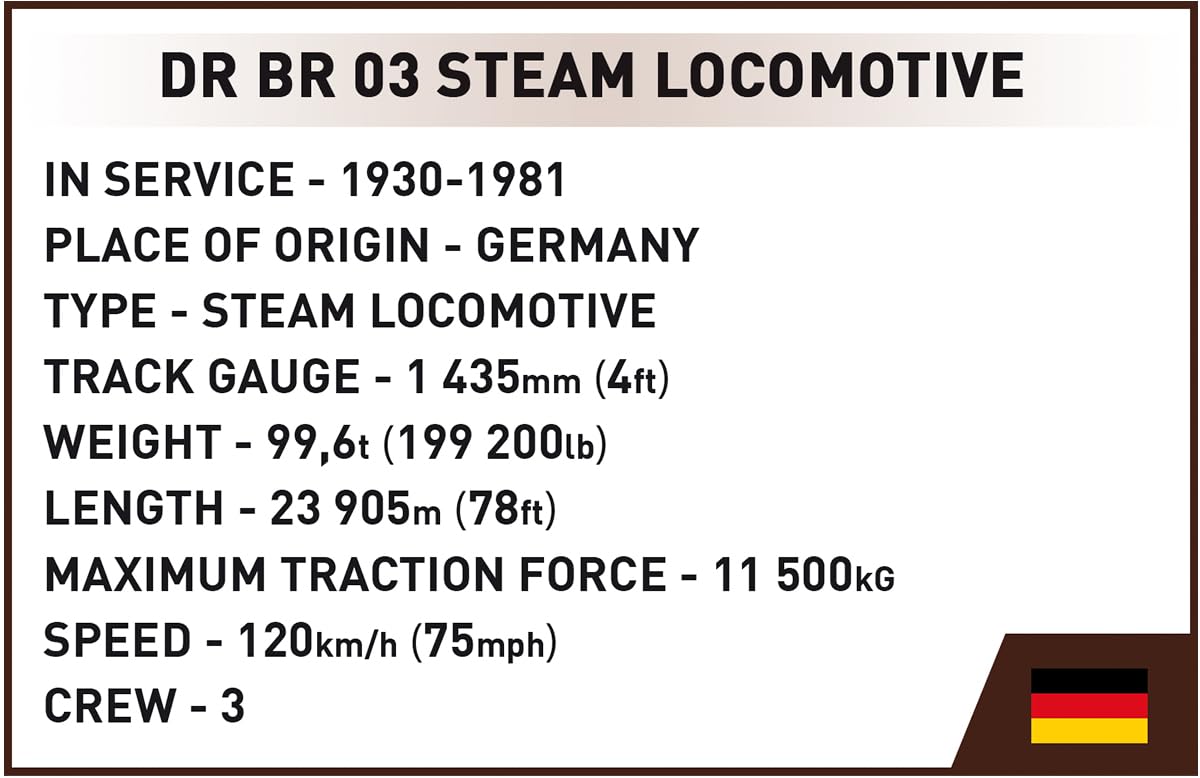COBI DR BR 03 Steam Locomotive, nero