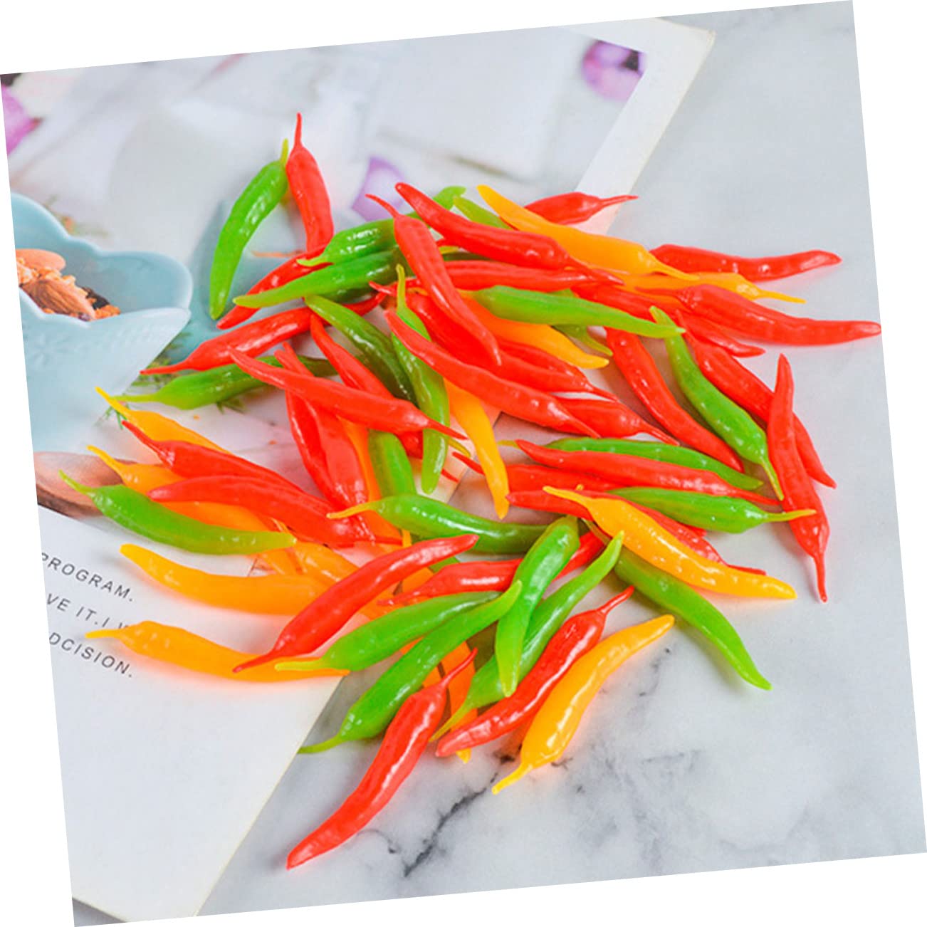 MAGICLULU 5 Set Peperoncino Realistico Artificiale Finto Peperoncino Decorazioni Ristorante Esposizione Verdura Peperoncino Ornamento Decorazione Da Tavolo Verdura Finta 12 pezzi*5