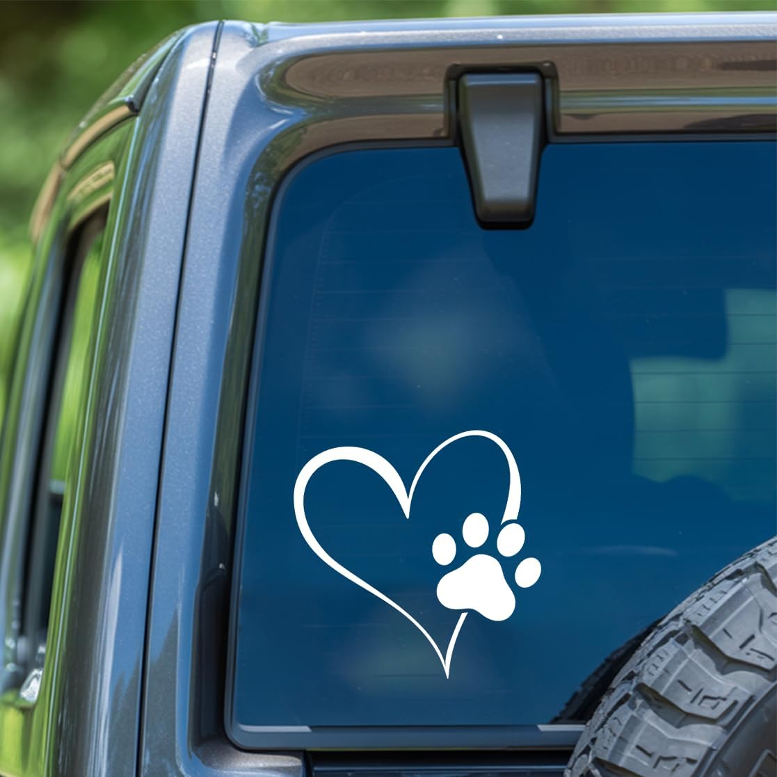 Heart with Dog Paw Decal Waterproof Vinyl Sticker for Car Laptop Window Pet Lover Dog Paw Heart Decoration 7 x 7 Inches image 3