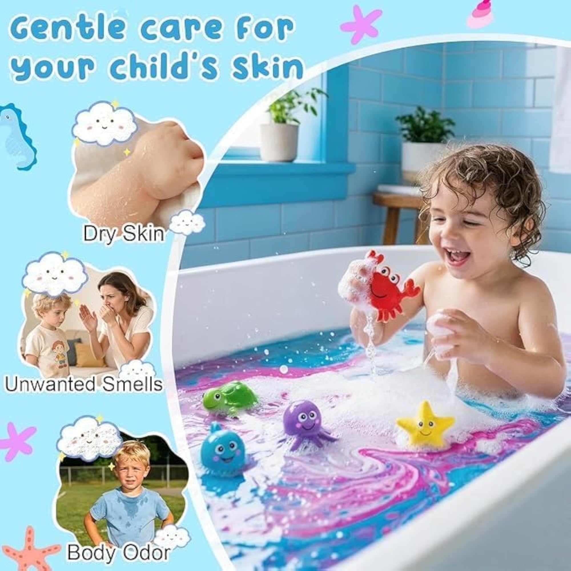 Kids Bath Bombs with Surprise Toy Inside, 1 Pack