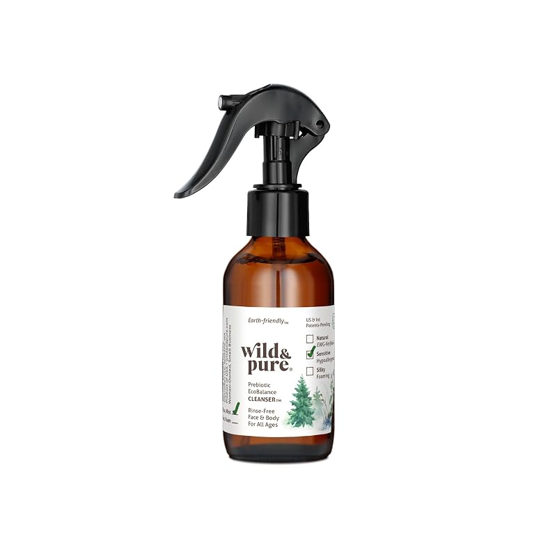 Wild & Pure Spray de Limpeza Corporal para Pele Sensível, 120 mL
