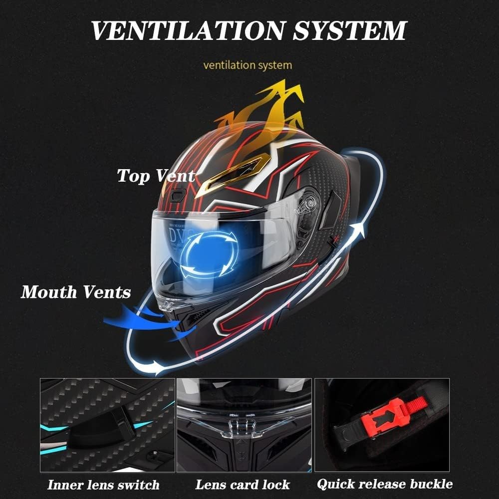 Casque Moto Modulaire Bluetooth Queue, Casque Avant Rabattable Homologué ECE, Double Visière, Casque Intégral Intégré avec Microphone Double Haut-Parleur pour Adultes Hommes Femmes F,Small