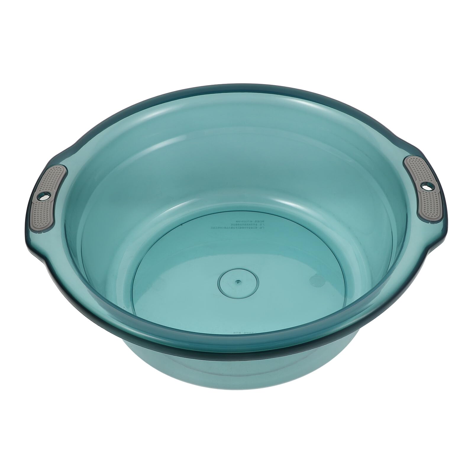 Bacinella con Manici Trasparente Rotonda in Plastica Blu | Capienza Ampia, Presa Sicura e Superficie Antiscivolo, per Lavaggio Mani e Pediluvio Domestico
