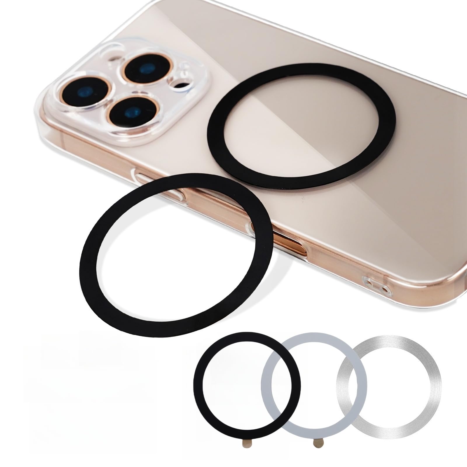 WDBmla for MagSafe Ring Sticker,Metal Ring for All Phone Case,Compatible with MagSafe Accessories,Magnetic Wireless Charger/Wallet/Car Mount/Ring