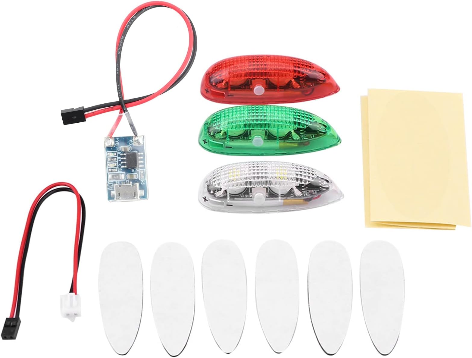 Drone LED Flash Light Wireless Water Droplet Shape Super Streamline Design Bright Visible 500 Meters Range for RC Fix Wing Aircraft Airplane Helicopter Red White Green 3pcs Set