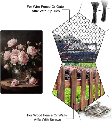 Miniatura 4 de GLOBLELAND Letrero de lata de metal floral oscuro vintage con peonía rosa Moody Pink Peony Vintage Pintura al óleo Letreros de lata de 12 x 8