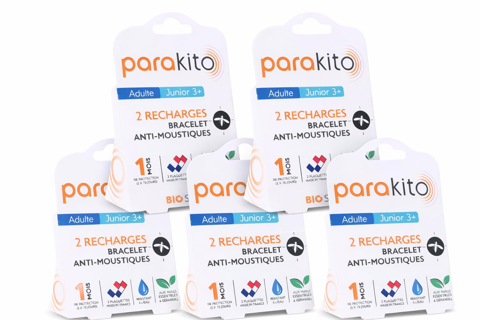 Recharges Bracelet Anti-Moustiques – Lot de 5 x 2 Plaquettes – Protection jusqu’à 75 Jours – Répulsif Naturel – Sans DEET – Adulte & Enfant