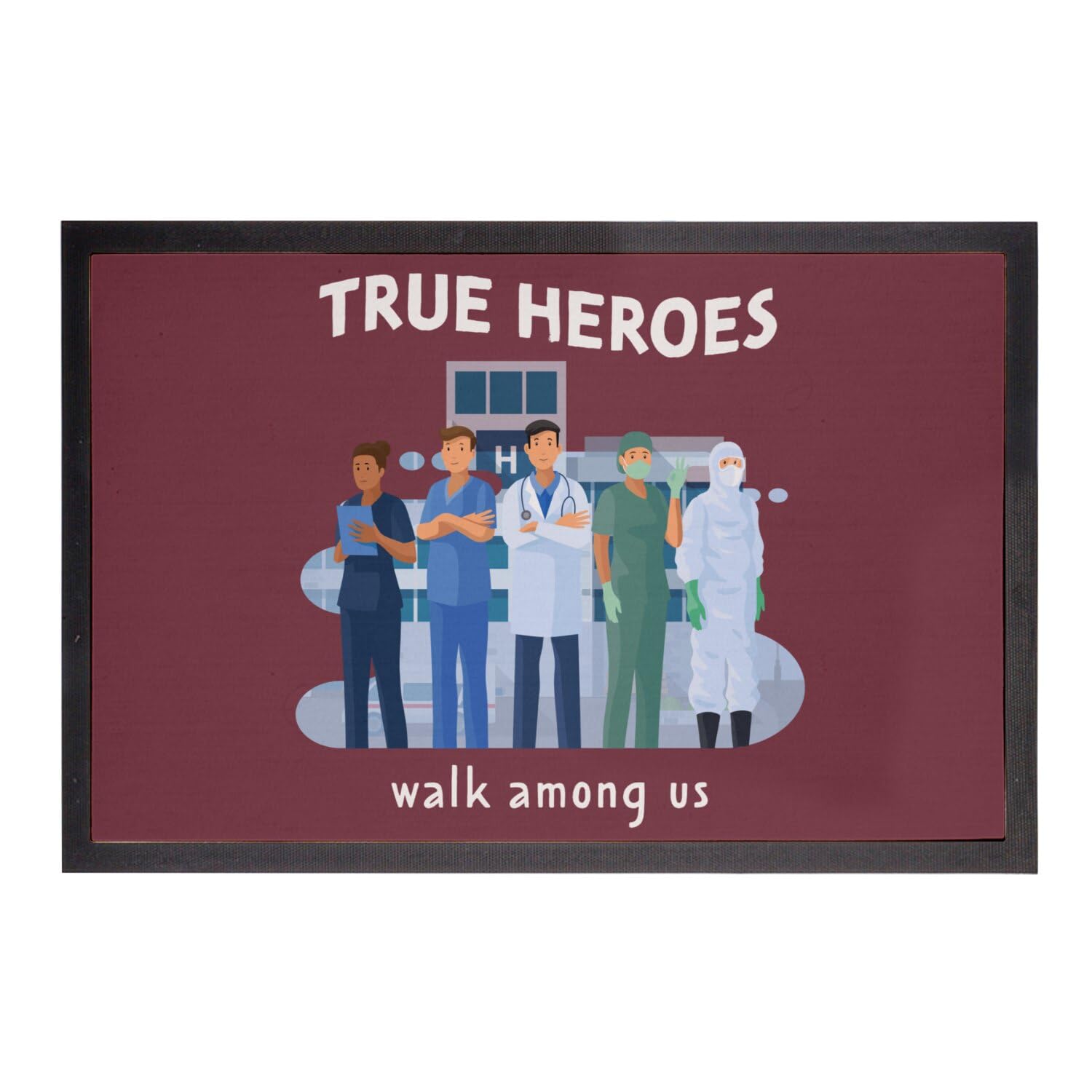 Paillasson Rouge True Heroes tapis entrée idéal cabinet médical 75x50cm