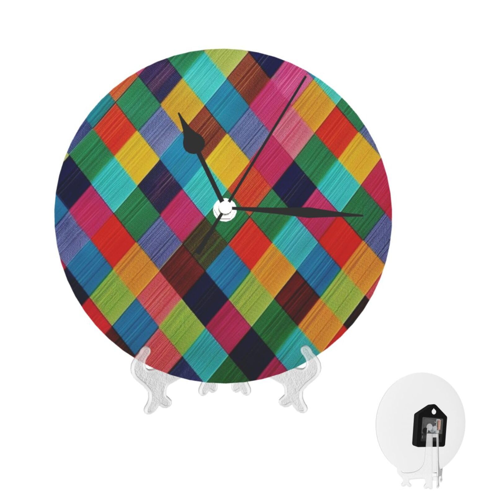 Horloge murale ronde colorée de 25,4 cm silencieuse à piles