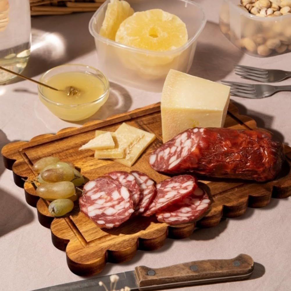 Set di 3 taglieri in legno di acacia, forma irregolare