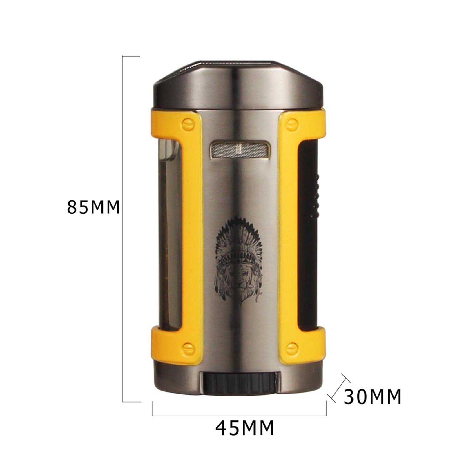 Bleu 4 Jet Torche Allume-Flamme Coupe-Vent Allume-Cigare en Métal Portable Accessoires pour Fumeurs Carburant Rechargeable (Butane Non Inclus)