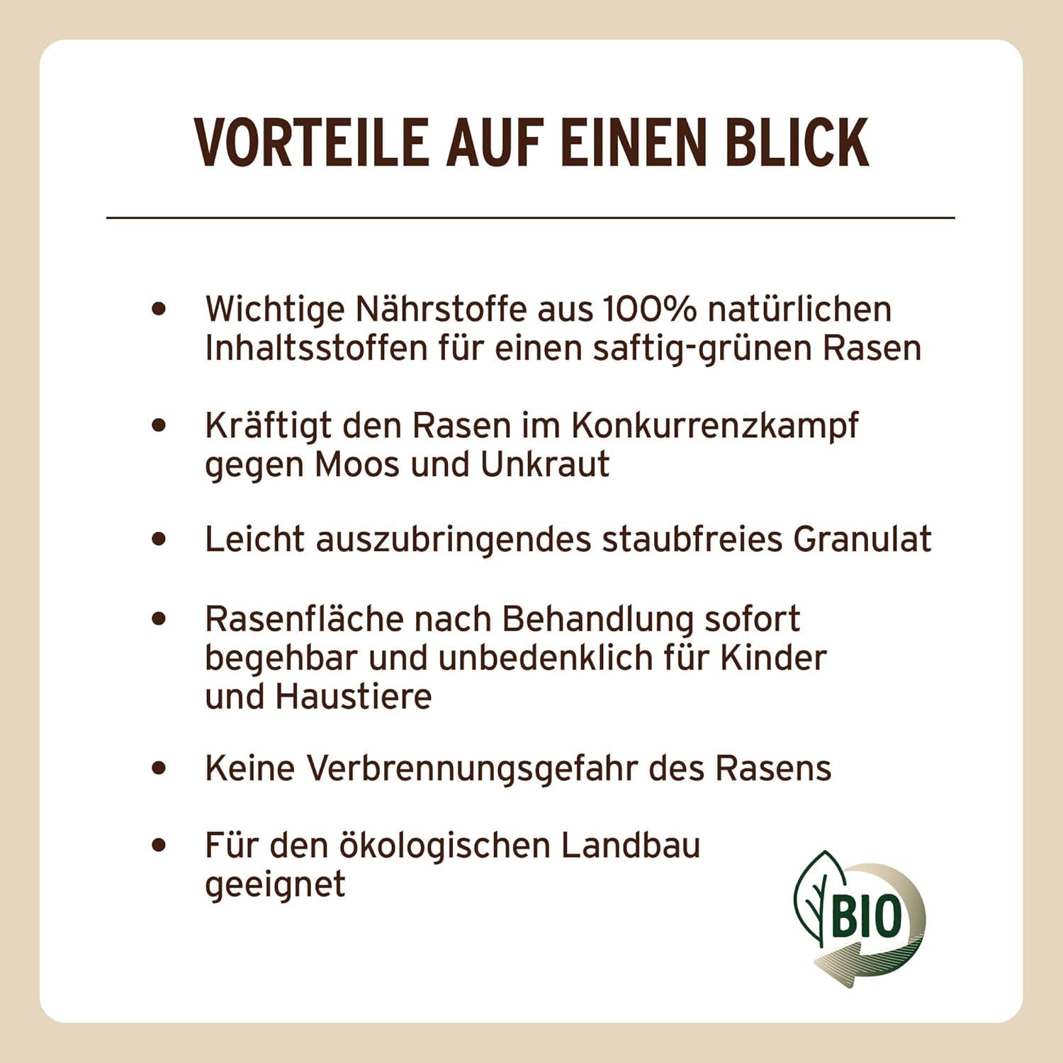 Substral Naturen Bio Rasendünger 20kg organischer Volldünger 3 Monate Langzeitwirkung alle Rasenarten bis 500 m²