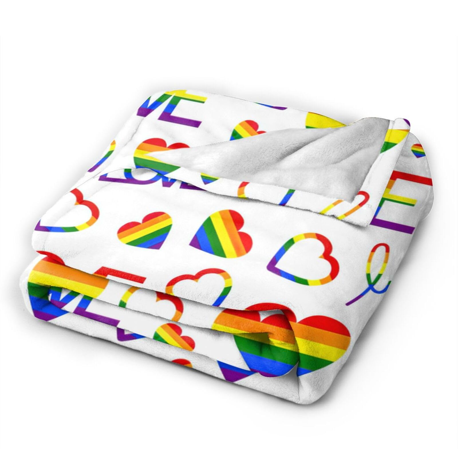 Coperta In Pile Flanella Arcobaleno Con Labbra E Bandiera Lesbiche - 150x130 Cm
