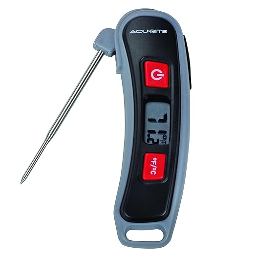 AcuRite, Multicolor Digital Instant Read Thermometer with Folding Probe, 5" L, 3.3"