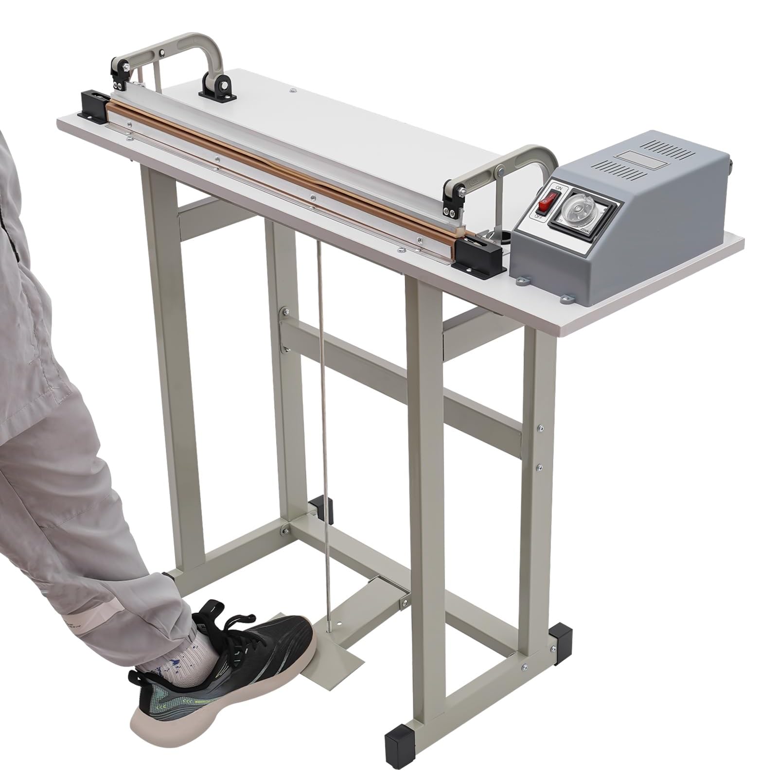 asdchZen Foot Pedal Heat Sealing Machine, 2-In-1 Bag Sealer With Adjustable Worktable For Industrial And Commercial Packaging