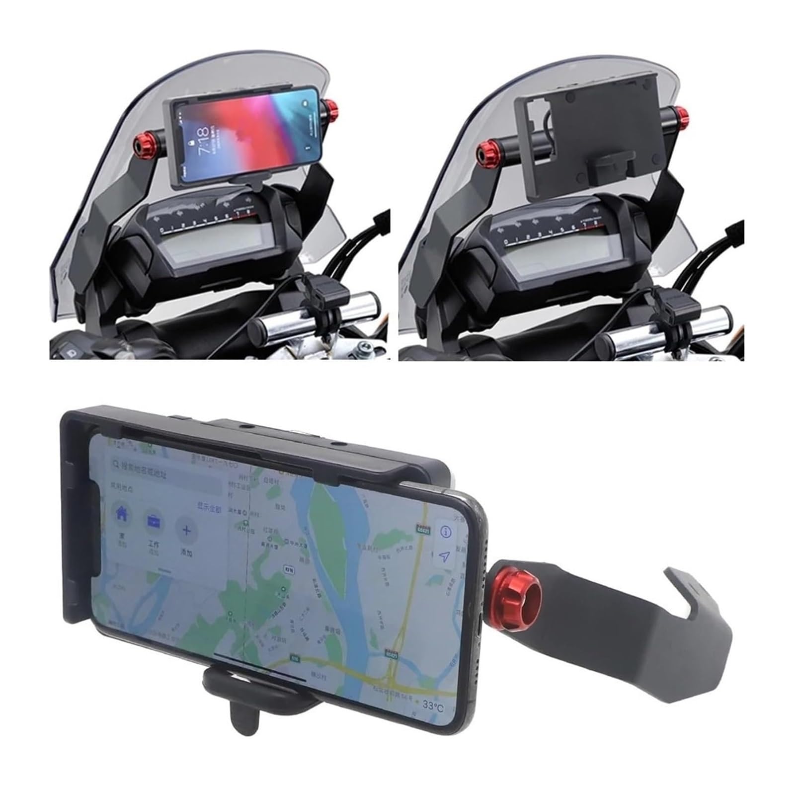 Manillar USB para Motocicleta para NC700X para NC750X 2012 2013 2014 2015 Motocicleta Móvil Teléfono USB Navegación Soporte GPS Placa(12mm)