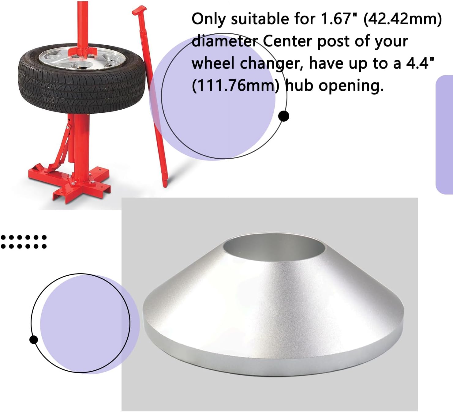 Manual Tire Changer Centering Cone for Car Truck, Billet Aluminum Upgrade