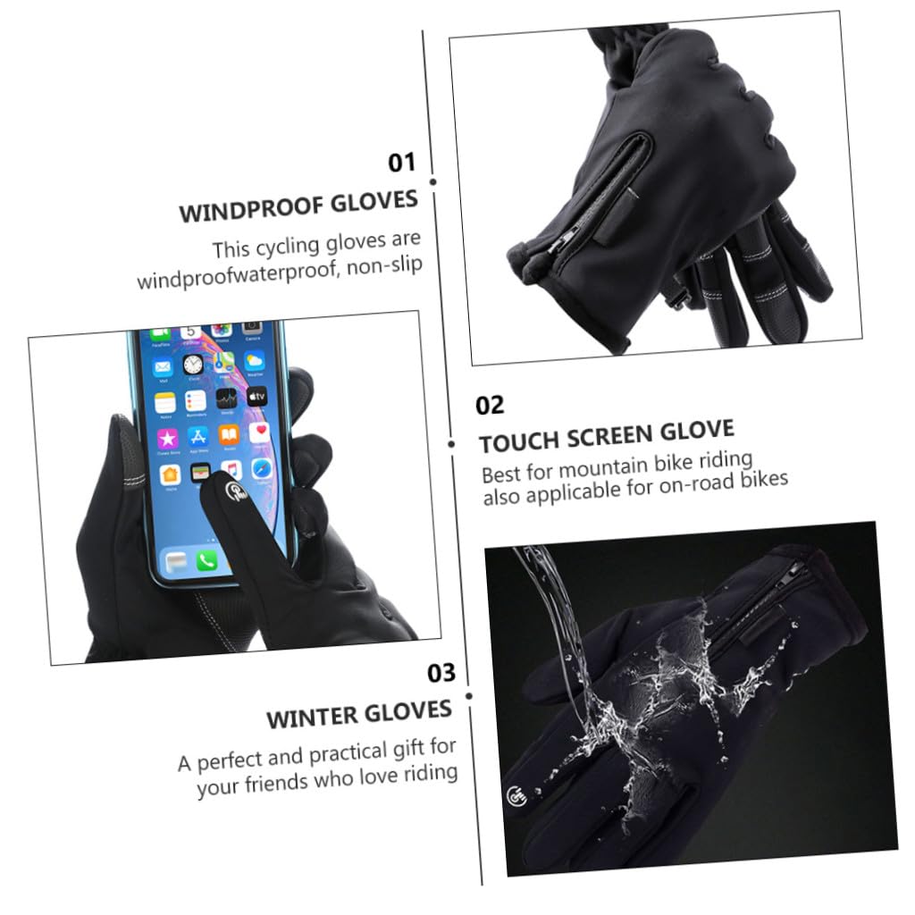 GALPADA 1 Paar Herren Radfahren Touch Handschuh Winter Handschuhe Wetter Frauen Arbeiten Kalt Wandern für Training Reiten Atmungsaktiv Warm Bildschirm Laufen Winddicht Angeln Fahren